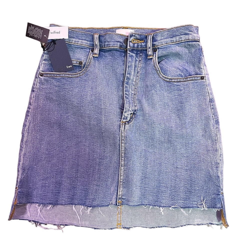 WILFRED FREE NWT VINTAGE BLUE BOTTLE JEAN SKIRT SIZE 8